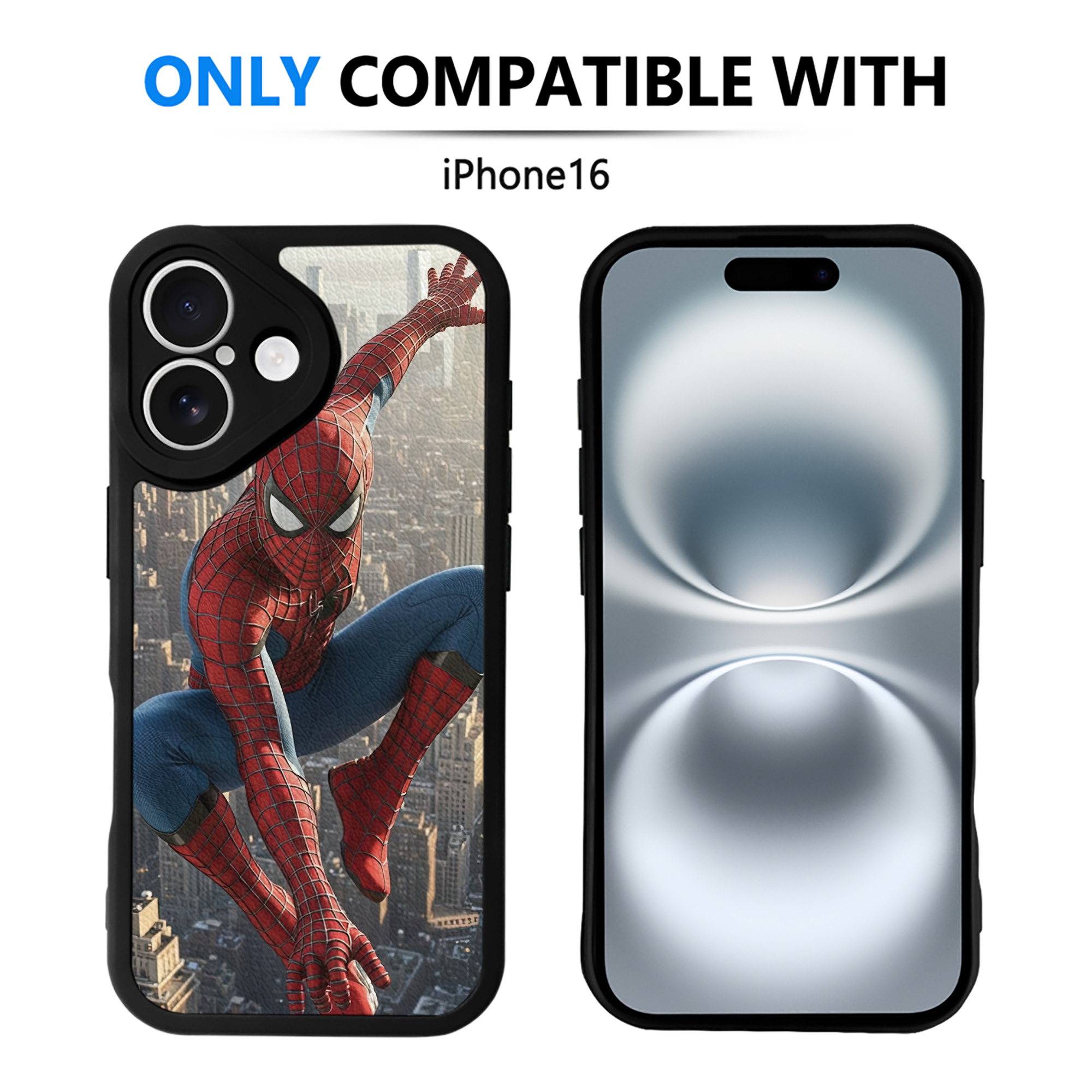 Spider Man スパイダーマン 【iPhone 16シリーズ対応】シリコンスマホケース（レザー調） 材質：シリコン